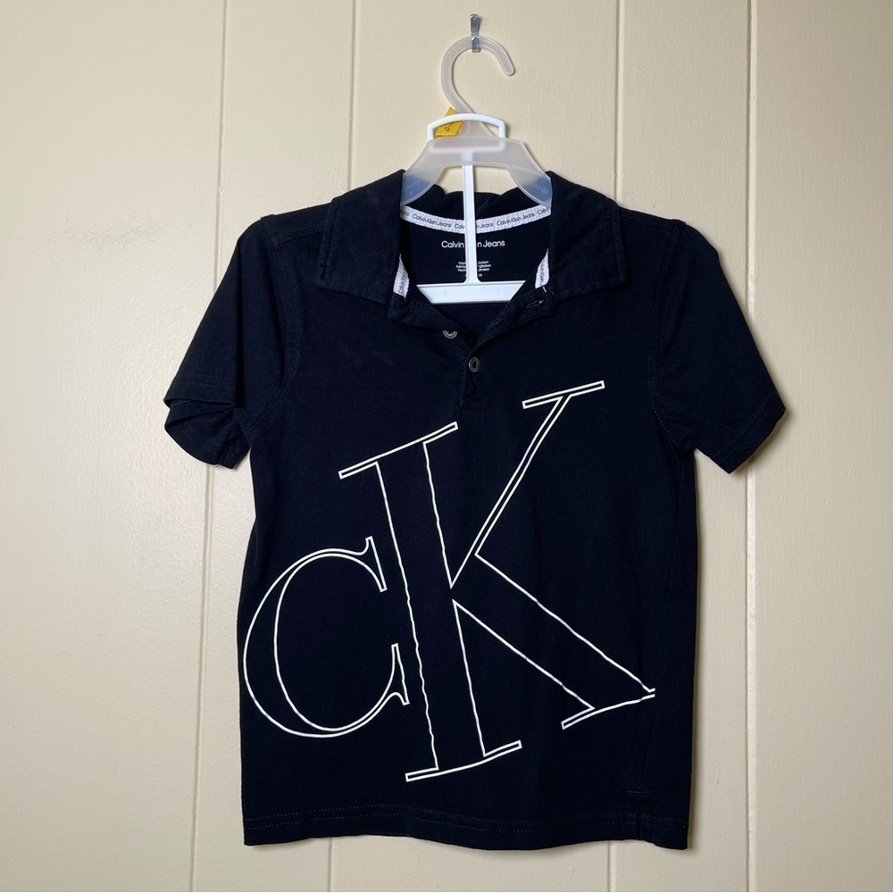 Calvin Klein Jeans Kids Black Polo Shirt size 6